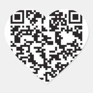 Den Scannable QR-puben kodifierar Hjärtformat Klistermärke