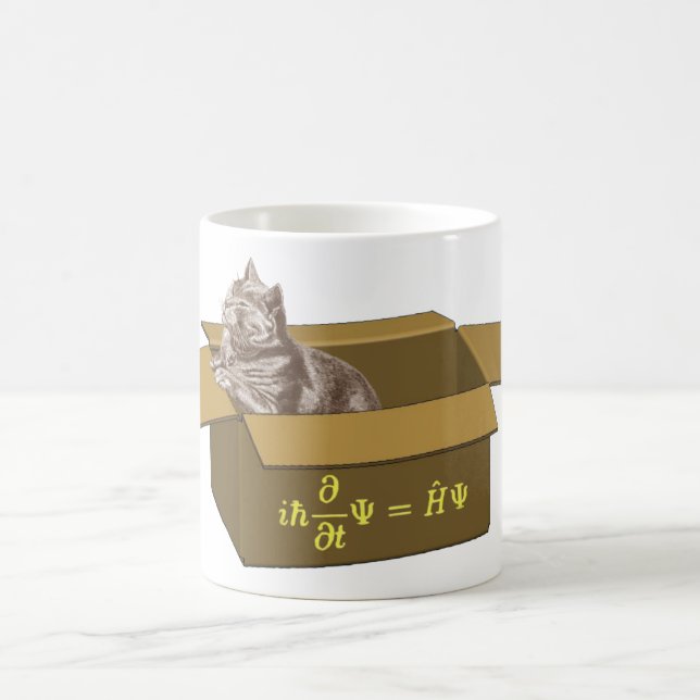 Den Schrodinger katten boxas Kaffemugg (Center)