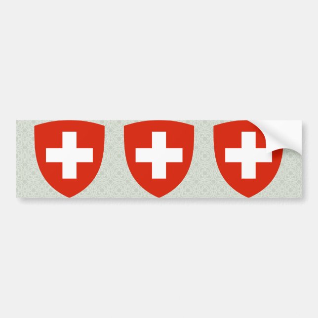 Den Schweitz vapenskölden specificerar Bildekal (Framsidan)