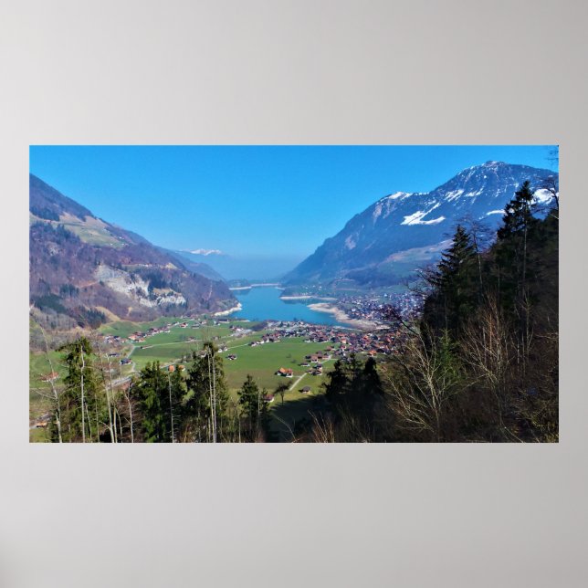 Den schweiziska dalen vid Lungern Poster (Framsidan)
