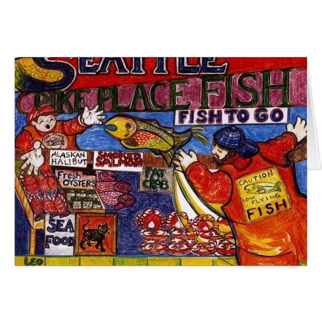 Den Seattle fisken marknadsför Hälsningskort (Framsidan Horizontal)