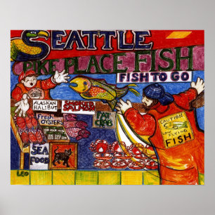 Den Seattle fisken marknadsför Poster