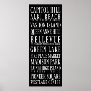 Den Seattle tunnelbanan undertecknar Poster