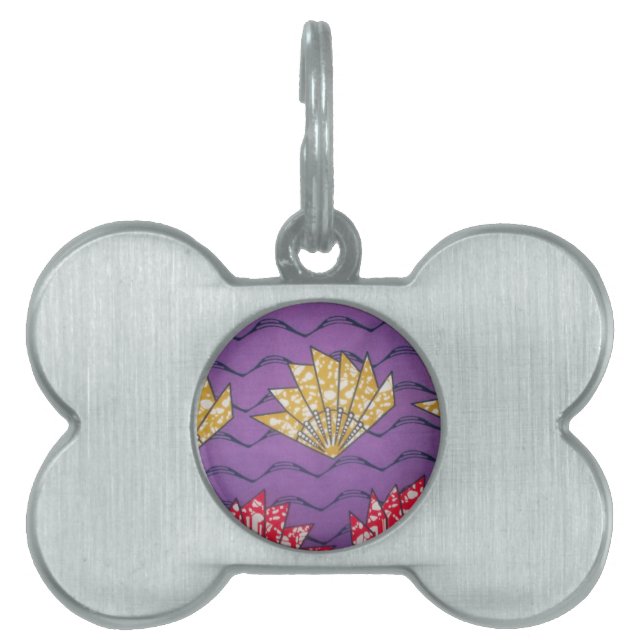 Den senaste Afrikan Vågigt traditionell Mode Mönst ID-bricka Husdjur (Framsidan)