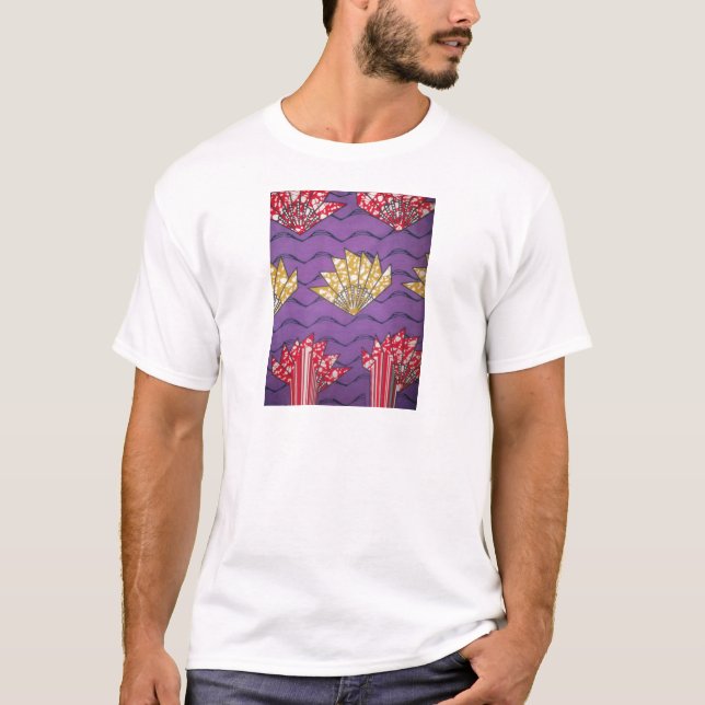 Den senaste Afrikan Vågigt traditionell Mode Mönst T Shirt (Framsida)