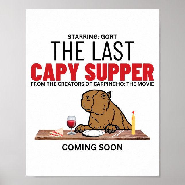 Den senaste Capy Supper Funny Capybara Movie Poste Poster (Framsidan)