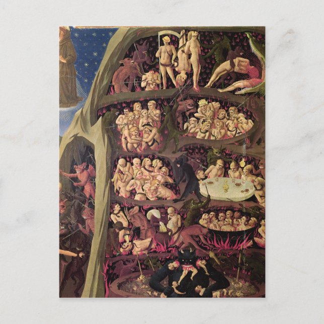 Den senaste domen, helvetets detaljer, 1431 vykort (Framsida)