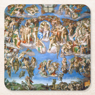 Den senaste domen, Michelangelo, 1536-1541 Underlägg Papper Kvadrat