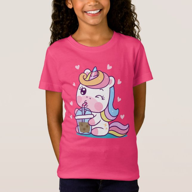 Den senaste enhörningen i färgämnet Kawaii Cute Ba T Shirt (Framsida)