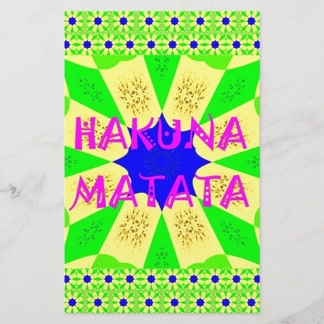 Den senaste Hakuna Matata-fina Fantastisk Design C Brevpapper (Framsida)