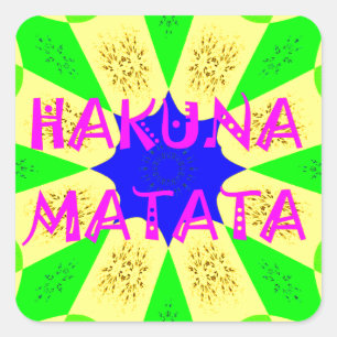 Den senaste Hakuna Matata-fina Fantastisk Design C Fyrkantigt Klistermärke
