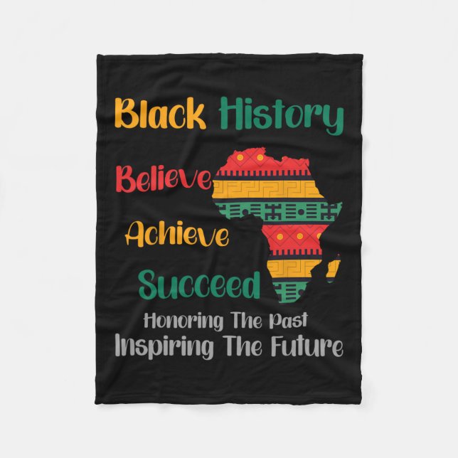 Den senaste inspirerande framtida svarta historikm fleecefilt (Framsidan)