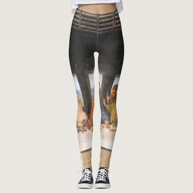 Den senaste tjänsten målar Leonardo Da Vinci Leggings (Framsida)