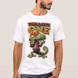 Den Sene Roliga Kameleonten Broderade Lapp T Shirt