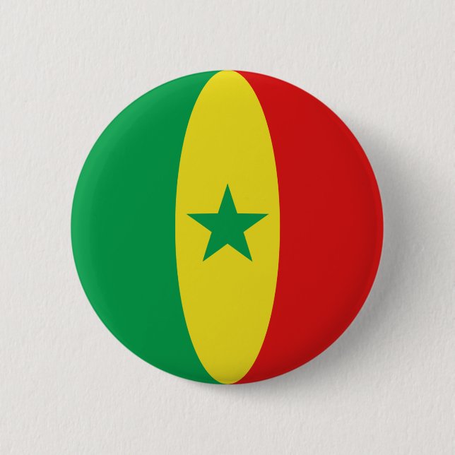 Den Senegal Fisheye flagga knäppas Knapp (Framsida)