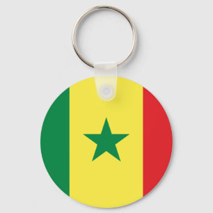Den Senegal flagga knäppas Keychain Nyckelring