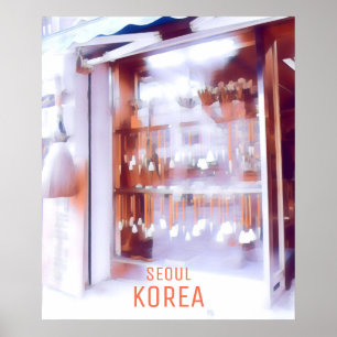 Den Seoul koreanen reser affischkonst shoppar Poster