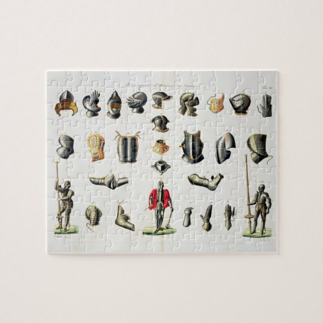 Den separata delar av en riddare pansar, pläterar pussel (Horisontell)