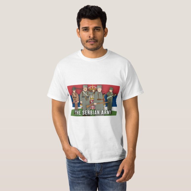 Den serbiska arméfraktionvärldskriget mig t-shirt (Hel framsida)