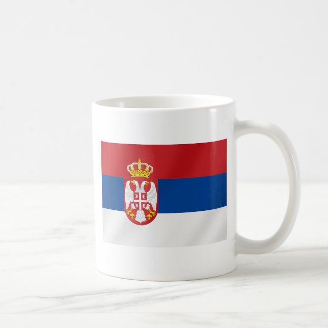 Den serbiska flagga av Serbia - visa av för Srbija Kaffemugg (Höger)