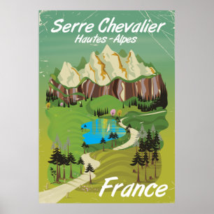 Den Serre chevalieren, frankrike skidar reser Poster