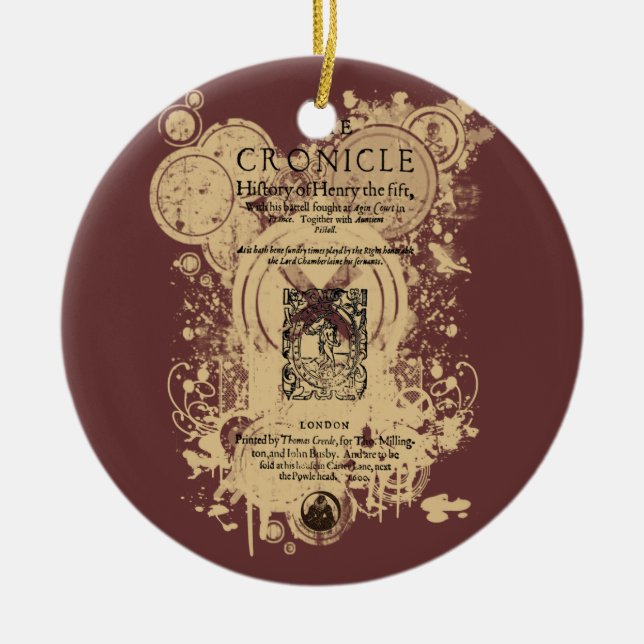 Den Shakespeare Henry V quartoen beklär biet Julgransprydnad Keramik (Framsidan)