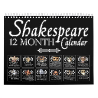 Den Shakespeare scenisken maskerar väggkalendern Kalender