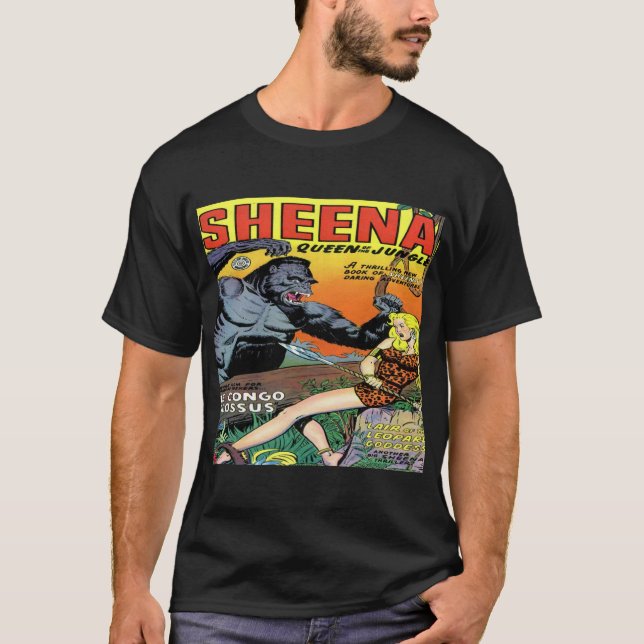 Den Sheena drottningen av djungelklassikern täcker Tee Shirt (Framsida)