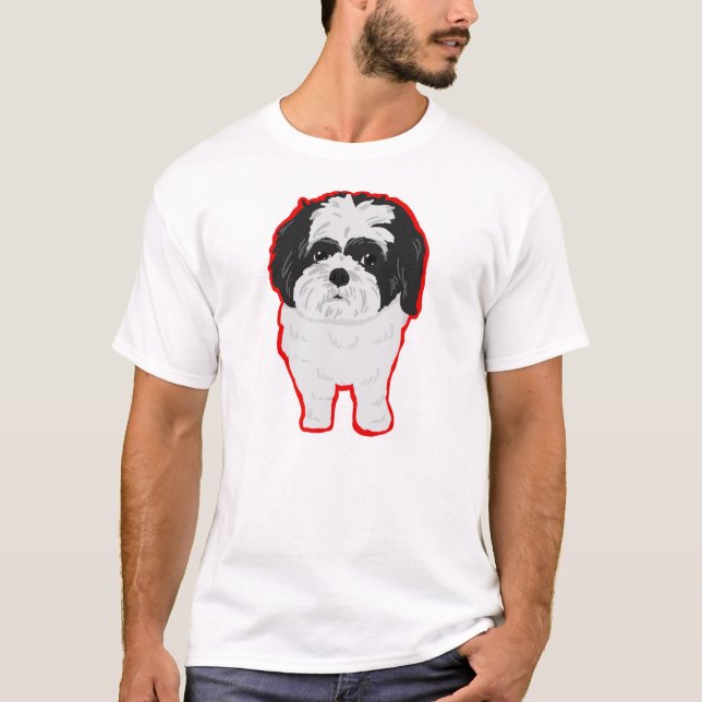 Den Shih-Tzu utslagsplatsen beklär och knuffar, T-shirt (Framsida)