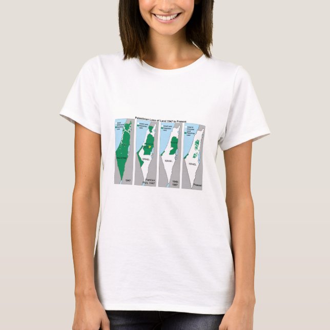 Den Shrinking kartan av den Palestina T-tröja T Shirt (Framsida)