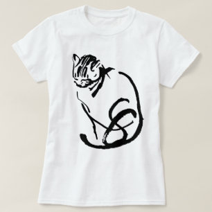 Den Siamese katten borstar teckningdesign Tee
