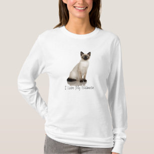 Den Siamese katten fotograferar design T Shirt
