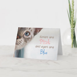 Den Siamese katten med blått synar rosa näsmors Kort