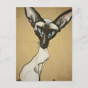 Den siamesiska kattCaricature Vykort