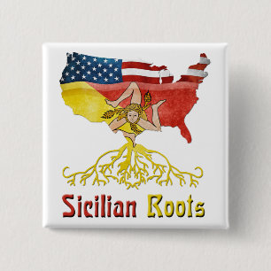 Den Sicilian amerikanen rotar klämmer fast emblem Knapp