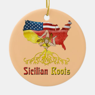 Den Sicilian amerikanen rotar prydnaden Julgransprydnad Keramik