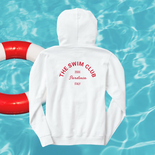 Den Simma Klubb Anpassningsbar Red Vapensköld Swim Hoodie (Skapare uppladdad)
