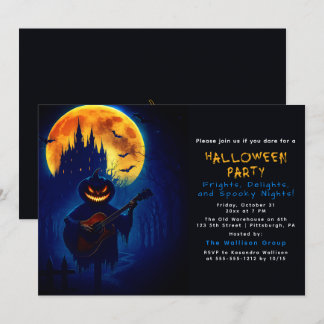 Den singing Halloween Pumpkin Inbjudningar