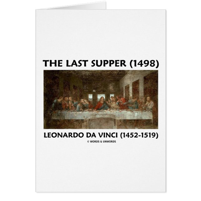 Den sist kvällsmålet (1498) vid Leonardo Da Vinci Hälsningskort (Framsidan)