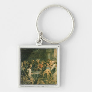 Den sist kvällsmålet, c.1630-31 fyrkantig silverfärgad nyckelring
