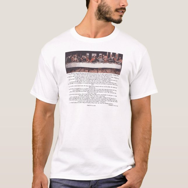 Den sist kvällsmålet - den Matthew 26:17 - 30 Tee Shirt (Framsida)