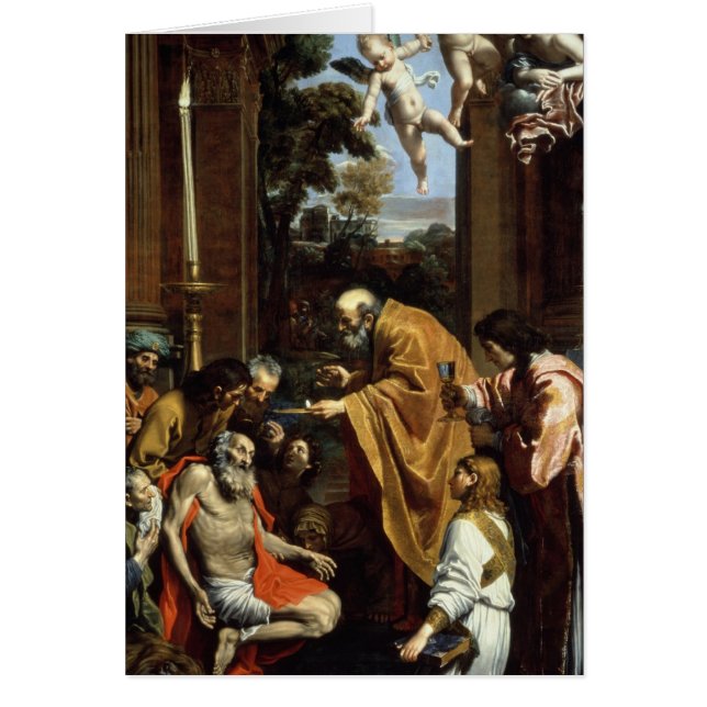 Den sist sacramenten av St Jerome, 1614 Hälsningskort (Framsidan)