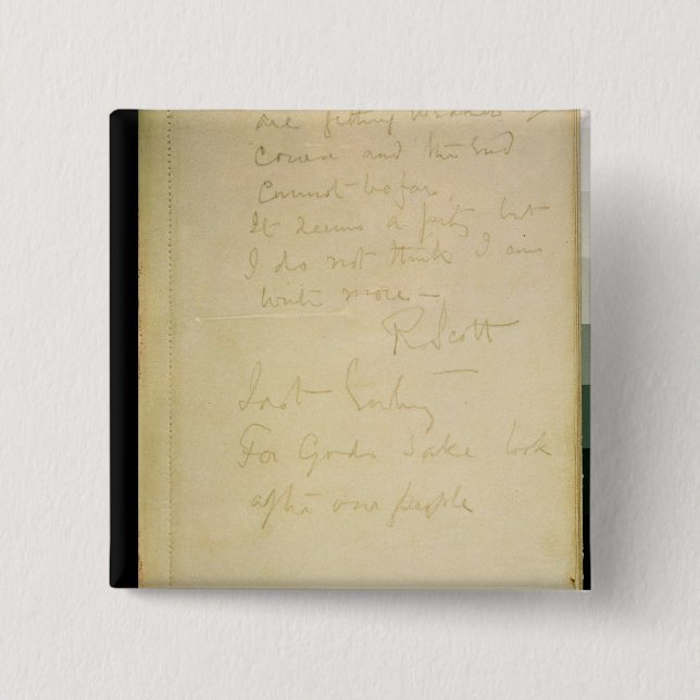 Den sist sidan av hans dagbok, Antarktis Knapp (Framsida)