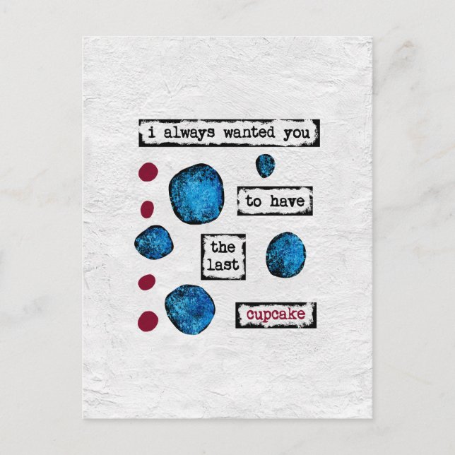 Den sista cupcake-kortet vykort (Framsida)