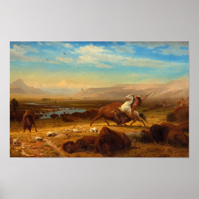 Den sista i Buffalo av Albert Bierstadt Poster (Framsidan)