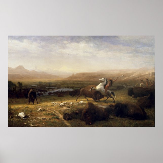 Den sista i Buffalo av Albert Bierstadt Poster (Framsidan)