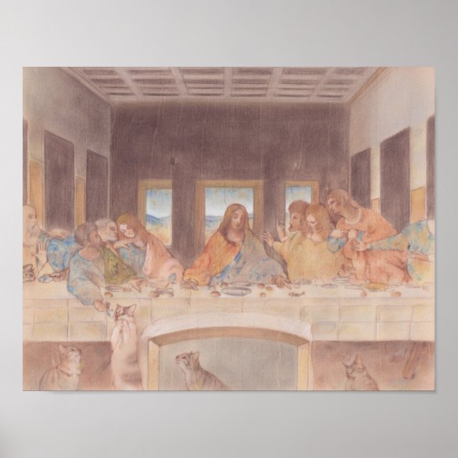 Den sista leverantören och Cat Leonardo da Vinci Poster (Framsidan)