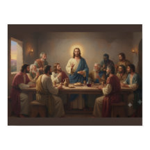 Den sista måltidens affisch – Jesus Kristus och lä