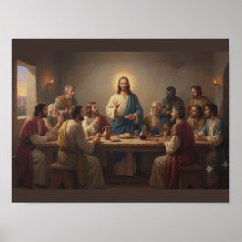 Den sista måltidens affisch – Jesus Kristus och lä