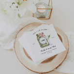 Den Sista Pickeln | Sällskapsresan för Ungfrucafée Pappersservett<br><div class="desc">Ge din bröllopsfest en salt och pepprig touch med The Last Pickle bachelorette-helgens servetter! Med en charmig akvarellillustration av en pickleburk bunden med ett rosa band och ett martiniglas garnerat med små pickles,  är dessa servetter ett lekfullt och stilrent tillägg till alla tjejers resa eller bröllopsfest.</div>